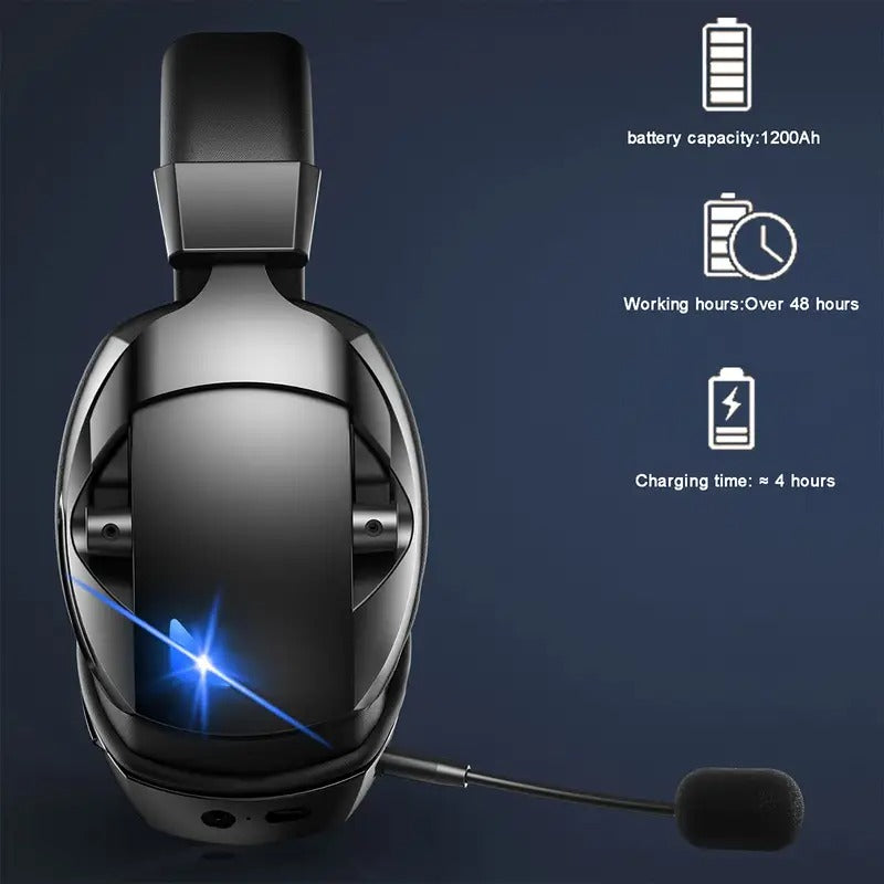 Wireless Gaming Headset with Mic, 48H Battery