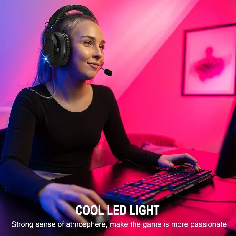 Wireless Gaming Headset with Mic, 48H Battery